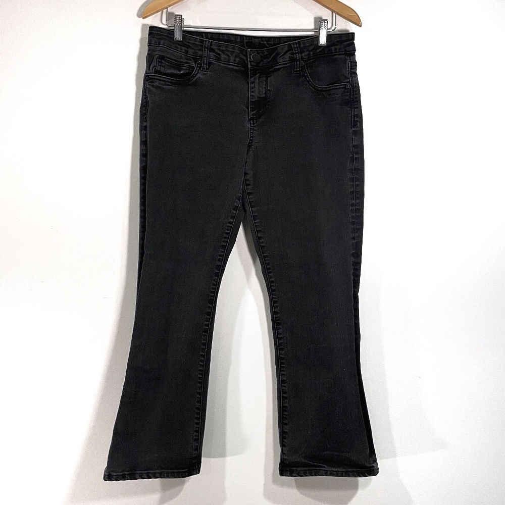 Kut From The Kloth Bootcut Jeans Womens 12S Black Denim Mid Rise Waist 12 SHORT